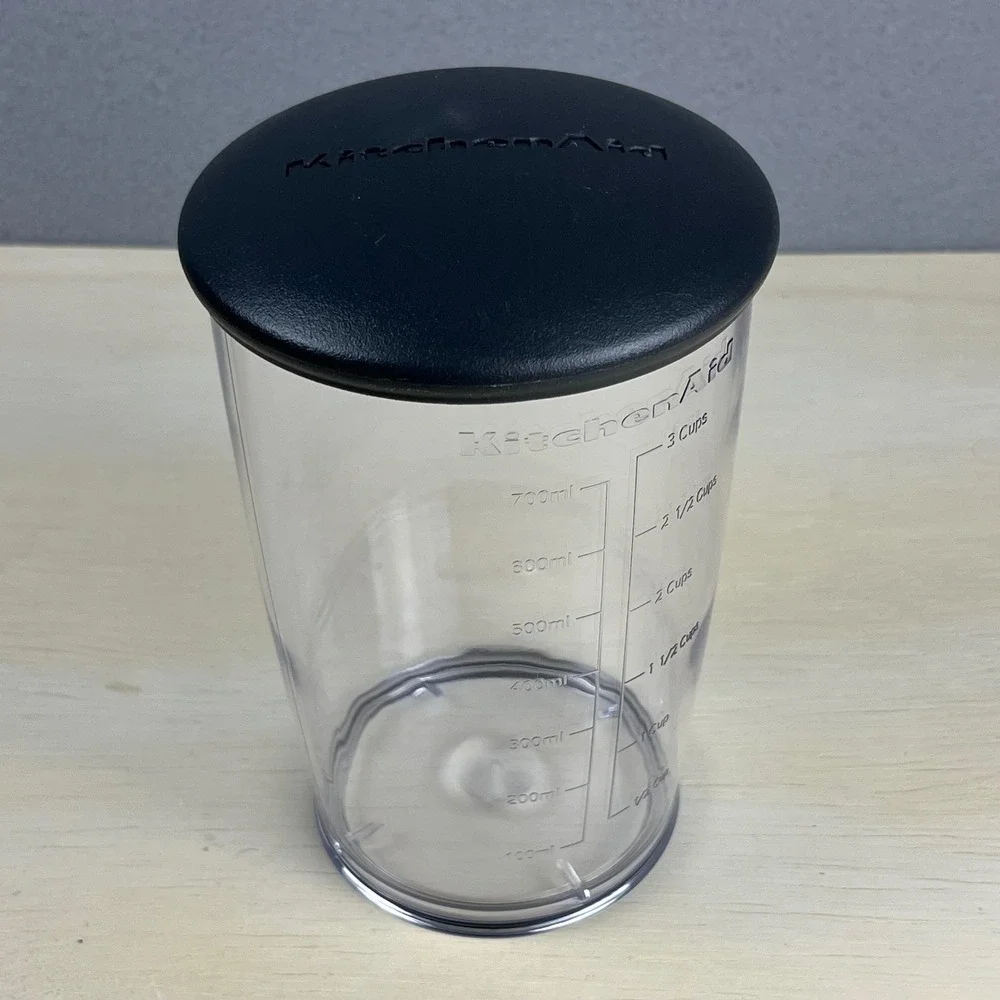 KitchenAid 3 Cup Blending Jar with Lid 700ml Immersion Blender Beaker Black